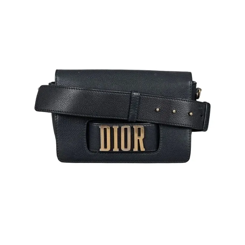 Dior Christian Dior Dio(r)evolution Calfskin Shoulder Bag Pre-owned Black Leather Good - Front View