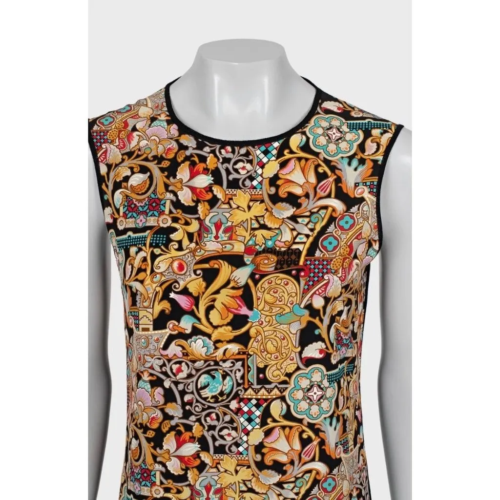 Louis Vuitton Multicolor Geometric Sleeveless Dress Sz.M pre-owned Silver Good - Back View