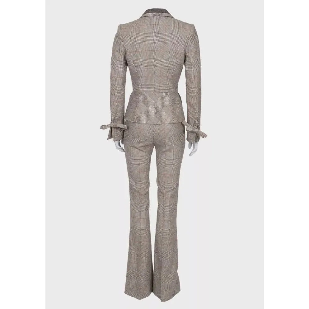Gianfranco Ferré Chic Beige Wool Checked Suit - IT38/XS pre-owned Beige Wool Good - Inside View