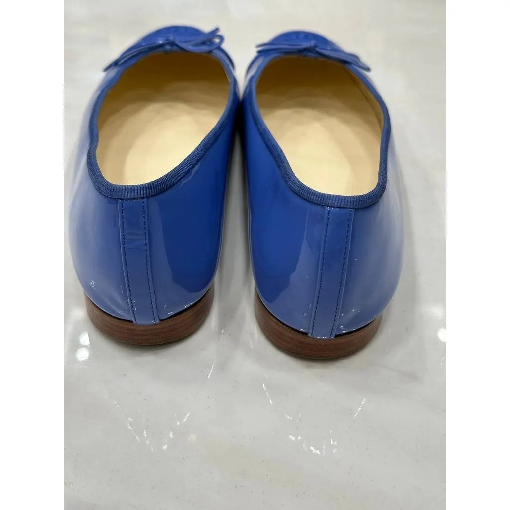 Chanel Blue Patent Leather CC Bow Ballet Flats Sz.41 pre-owned Blue Leather Good - Inside View
