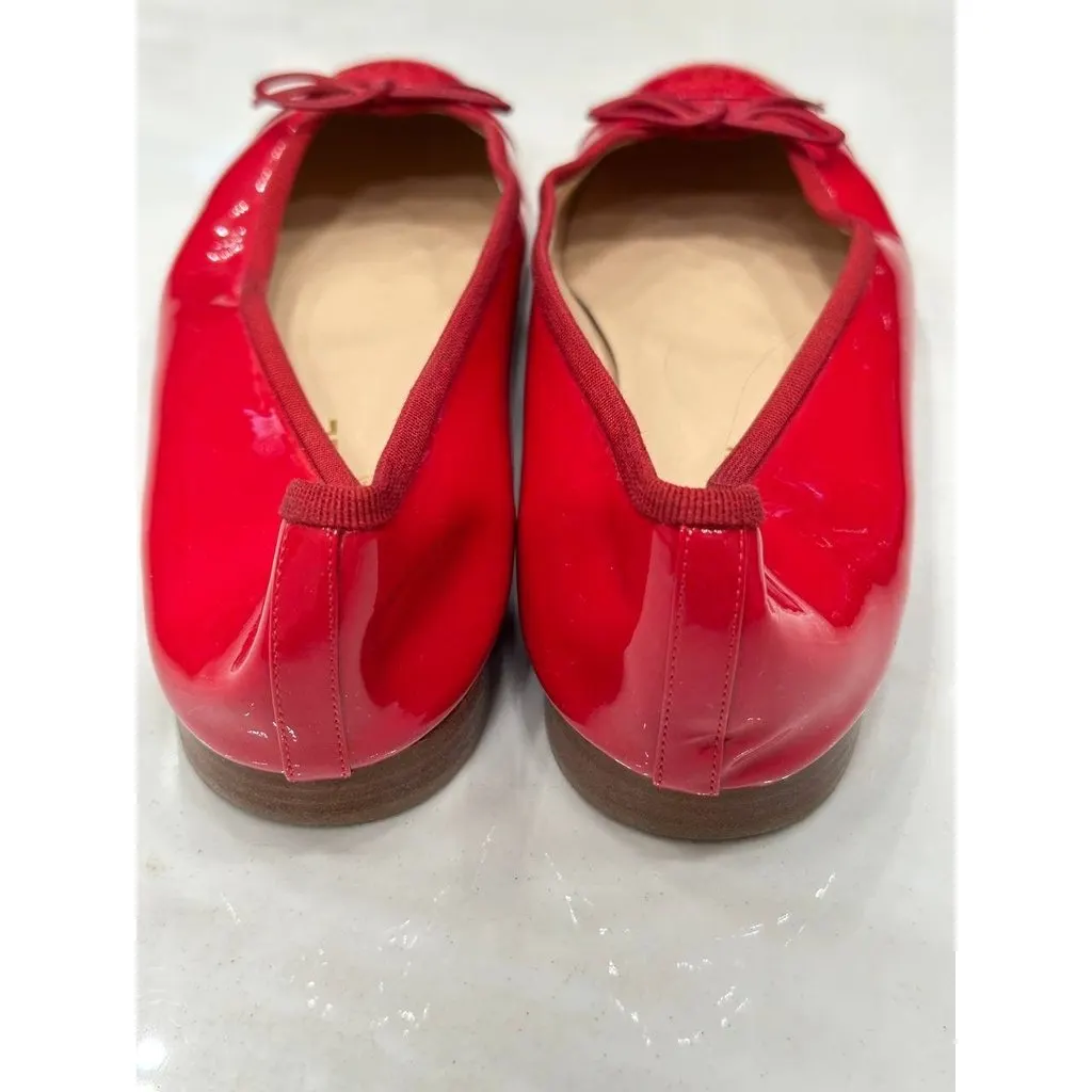 Chanel Red Patent Leather CC Bow Ballet Flats Size 41 EU pre-owned Red Leather Good - Inside View
