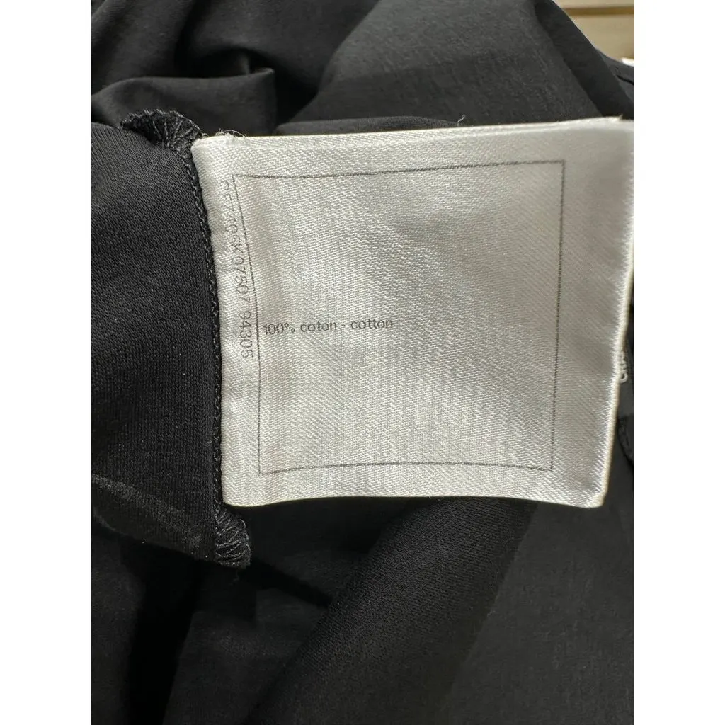 Chanel Gabrielle Black Cotton Long Sleeve Crew Neck Top Sz 48 pre-owned Black Cotton Good - Inside View