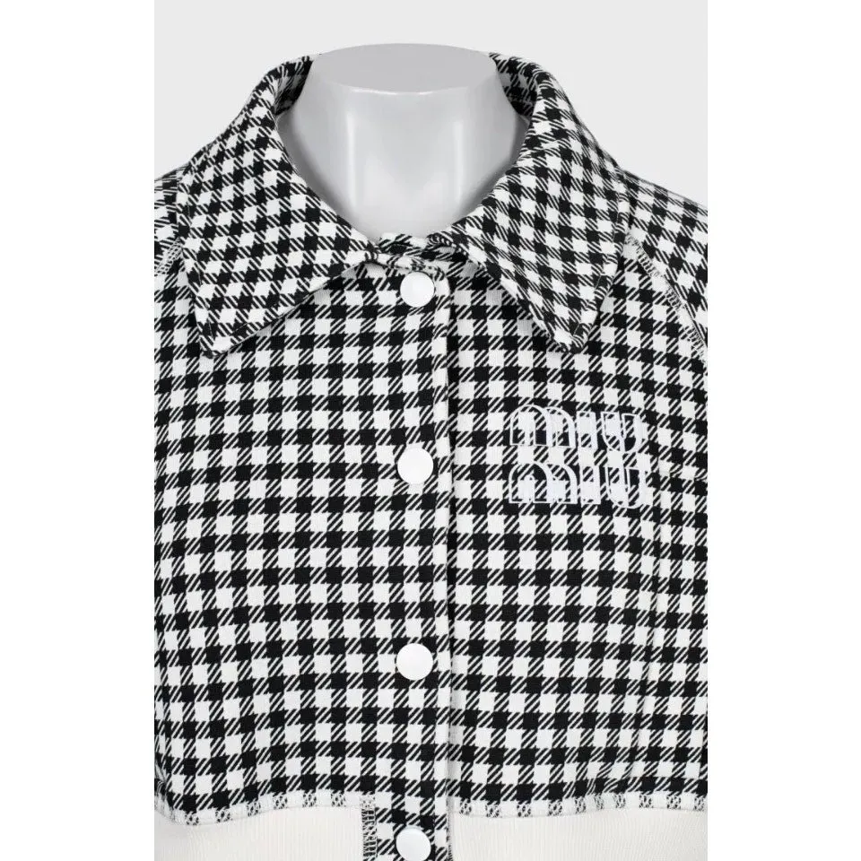 Miu Miu Houndstooth Cotton Suit with Shorts - Size S Pre-owned Black Cotton Never worn, with tag - Box View