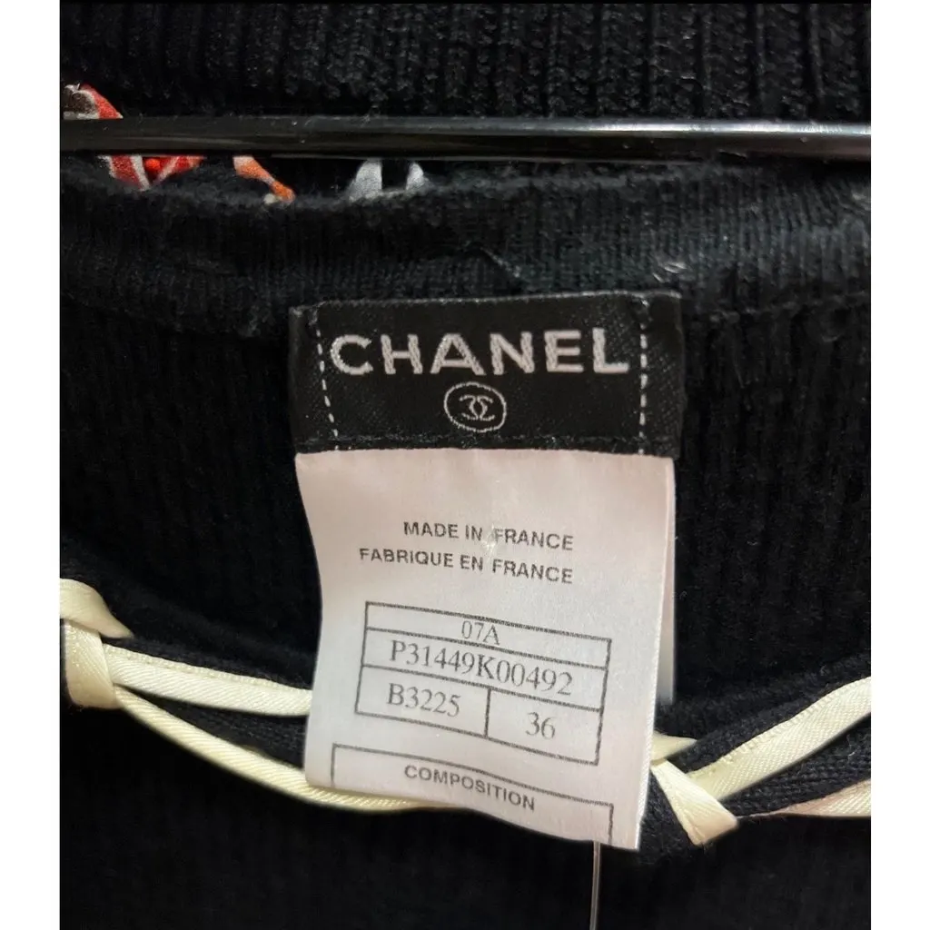 Chanel Fitted Wool Dress Black Fall 2007 Sz.36 Pre-owned Black Wool Good - Box View