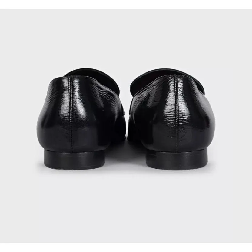 Chanel Chanel Black Leather CC Logo Ballet Flats - Size 38.5 pre-owned Black Leather Good - Model View
