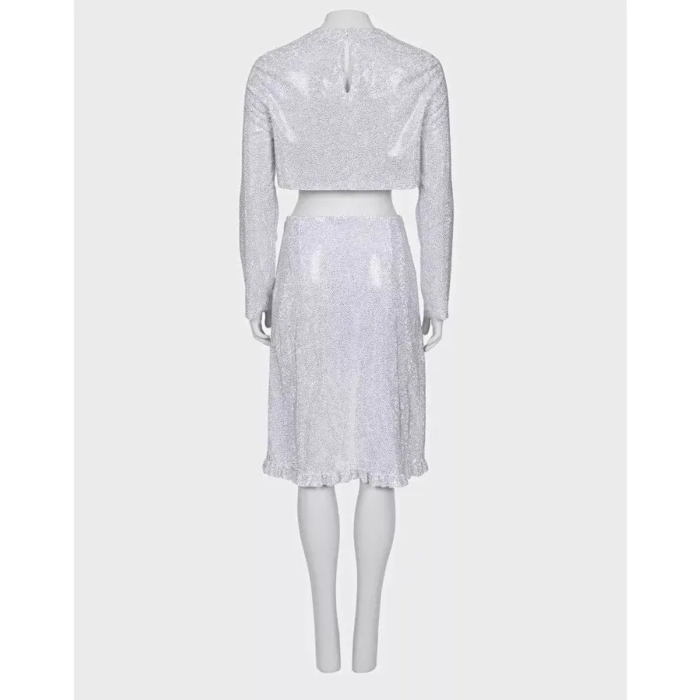 Miu Miu Silver Skirt Suit Sz.38 pre-owned Silver Good - Inside View