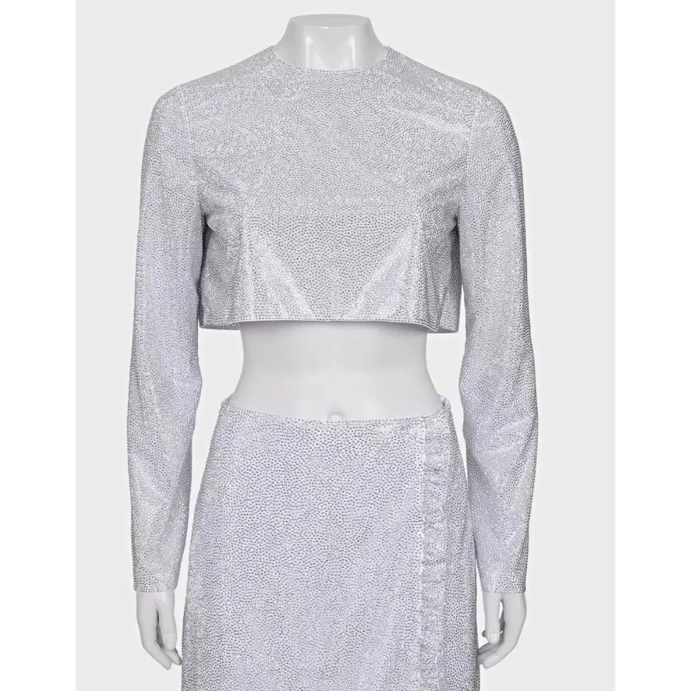Miu Miu Silver Skirt Suit Sz.38 pre-owned Silver Good - Box View