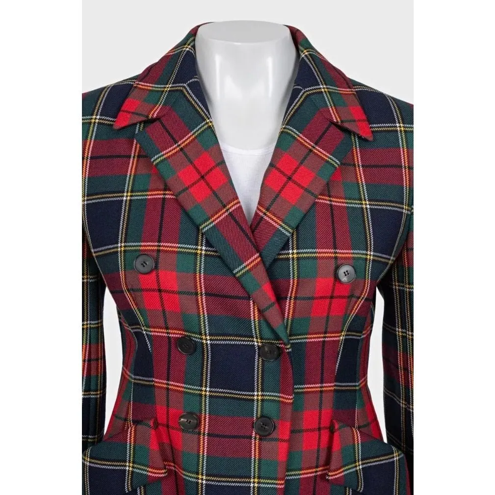 Dior Christian Dior 2019 Tartan Fitted Wool Jacket Sz 40 pre-owned MultiColor Wool Good - Model View
