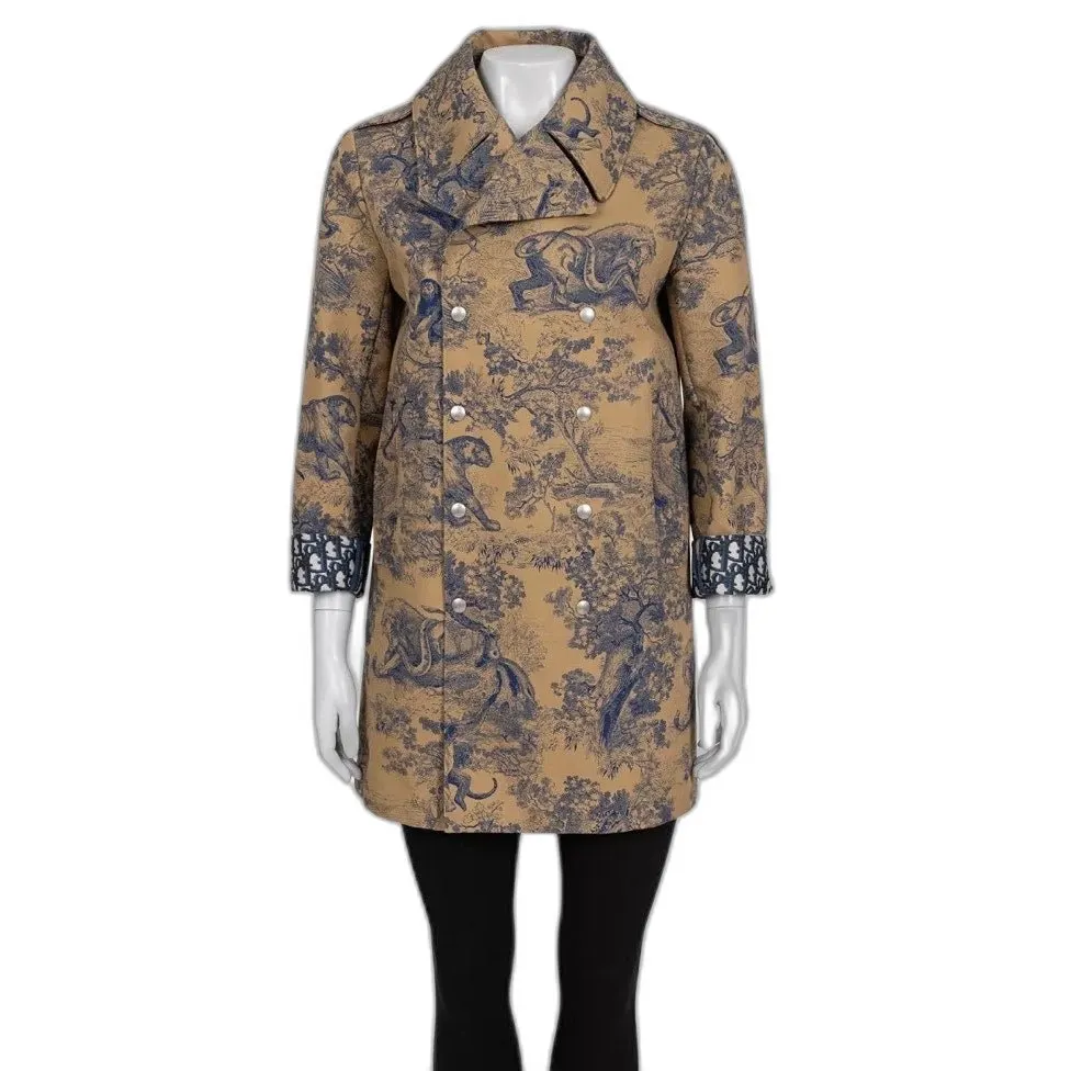 Dior Christian Dior Brown Signature Print Trench Coat Sz. 36 pre-owned Brown Never worn - Front View