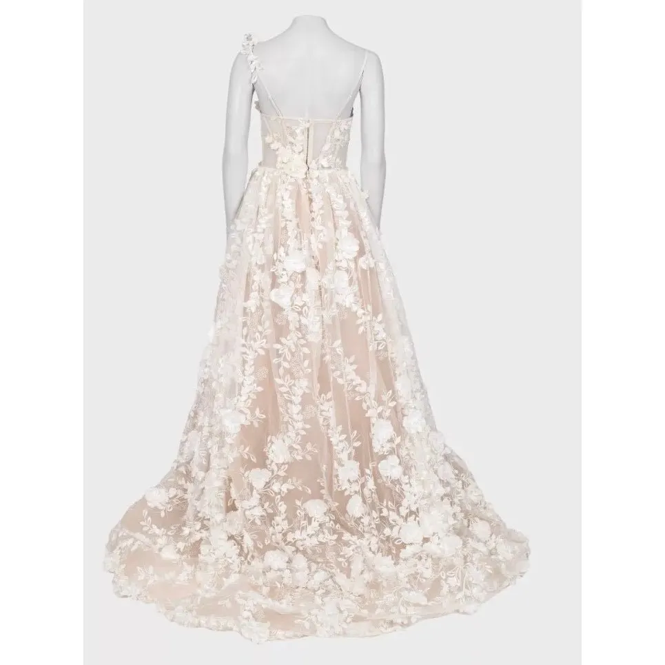 Unsigned Dell'Amore Zemfira Wedding Gown - Size S pre-owned Beige Good - Inside View