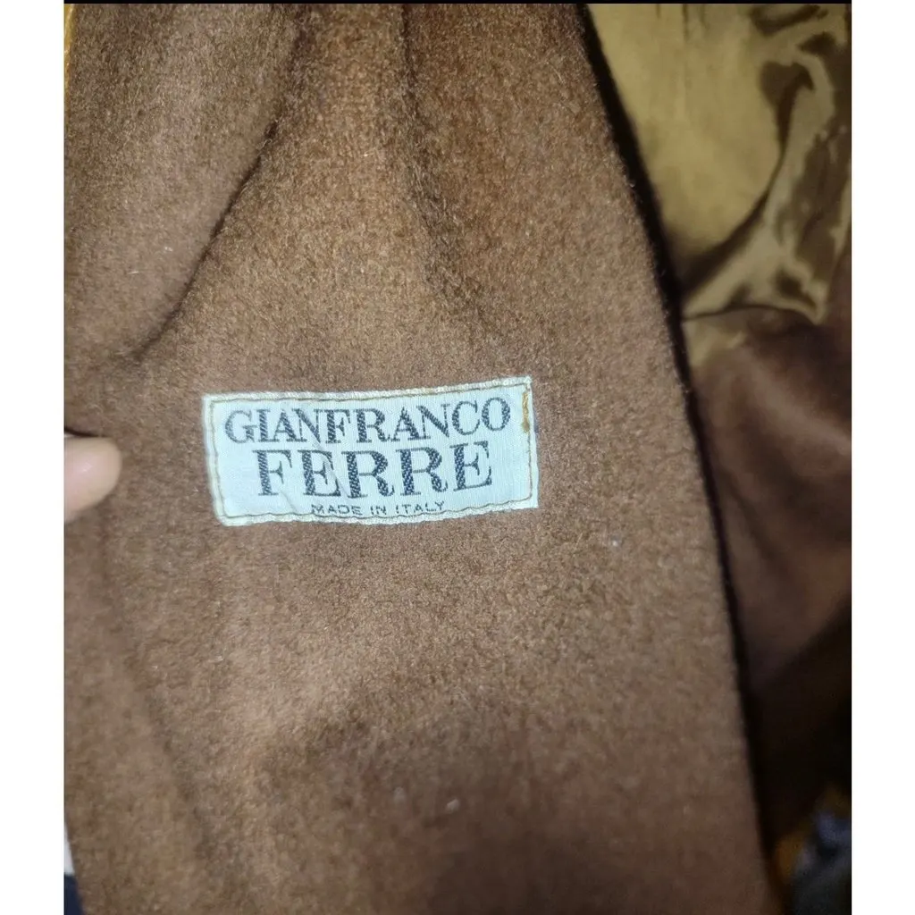 Gianfranco Ferré Classic Brown Leather Jacket Sz M Pre-owned Brown Leather Good - Box View