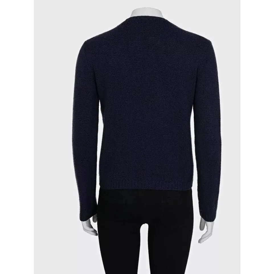 Dior Christian Dior Blue Cashmere Embroidered Jumper 38/M pre-owned Red Wool Good - Inside View