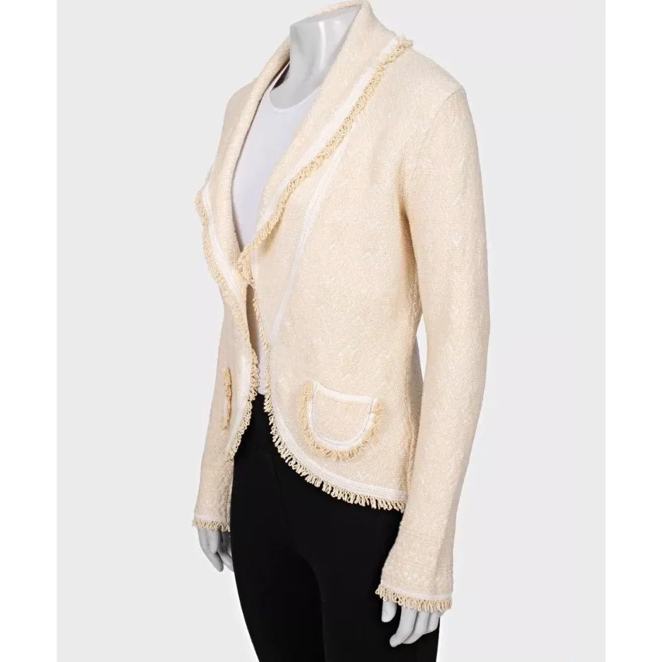 Dior Christian Dior Textured Wool Blend Cardigan Jacket - Size 42/XL pre-owned Red Wool Good - Back View
