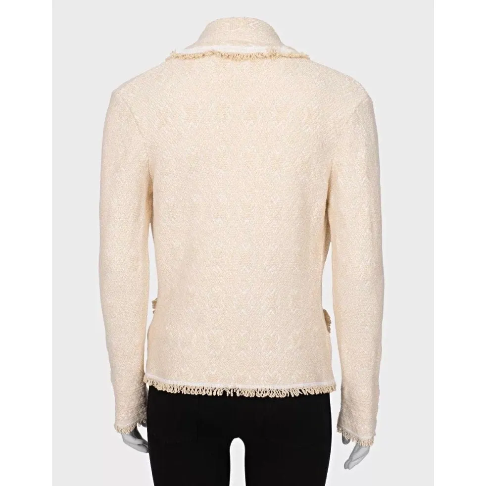 Dior Christian Dior Textured Wool Blend Cardigan Jacket - Size 42/XL pre-owned Red Wool Good - Inside View