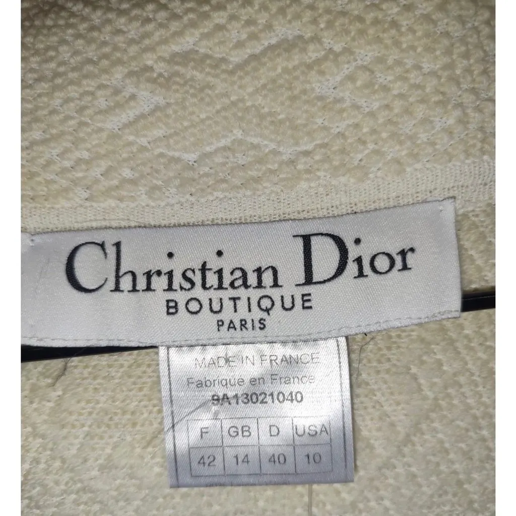 Dior Christian Dior Textured Wool Blend Cardigan Jacket - Size 42/XL pre-owned Red Wool Good - Box View