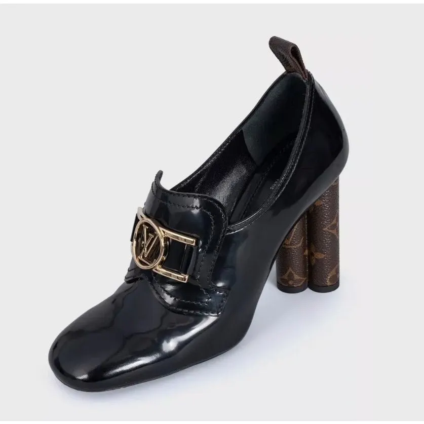 Louis Vuitton Louis Vuitton Black Leather Pumps Sculpted Heel Sz. 38 Pre-owned Black Leather Good - Inside View