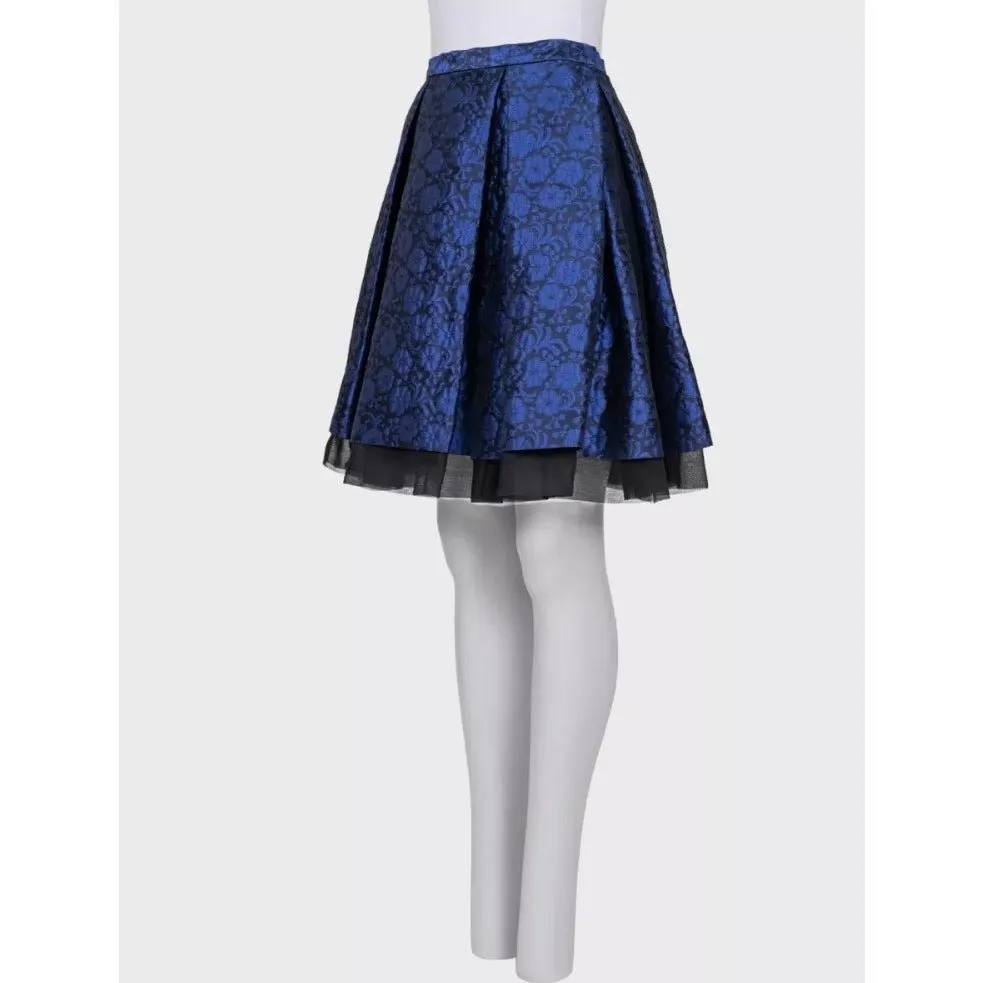 Dior Christian Dior Blue Floral Silk Skirt - Sz M (EU 42) pre-owned Blue Silk Never worn - Back View