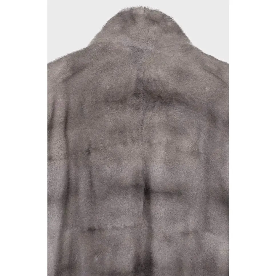 Gianfranco Ferré Gray Faux Fur Coat High Collar Sz L pre-owned Grey Good - Box View