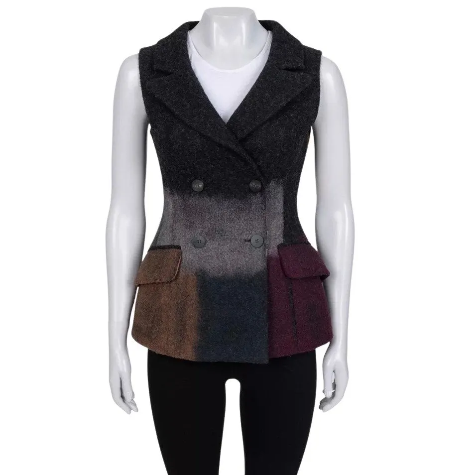 Dior Christian Dior Wool Fitted Vest - Sz/36 Pre-owned Red Wool Good - Front View