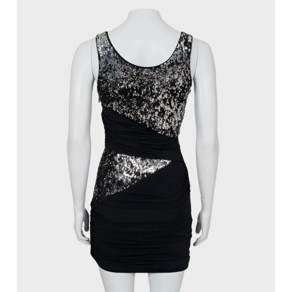 Roberto Cavalli Black Sequin Fitted Dress - IT38 / Small Pre-owned Black Good - Inside View