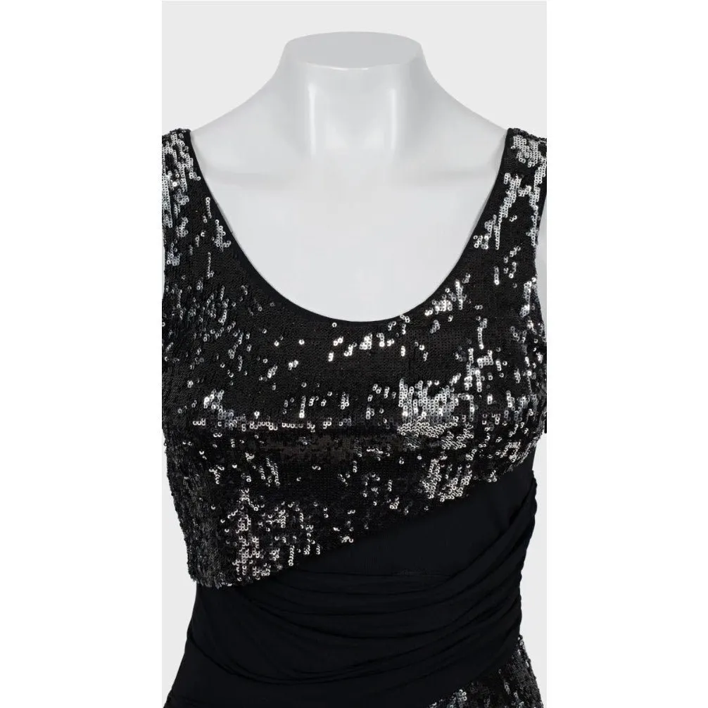 Roberto Cavalli Black Sequin Fitted Dress - IT38 / Small Pre-owned Black Good - Model View
