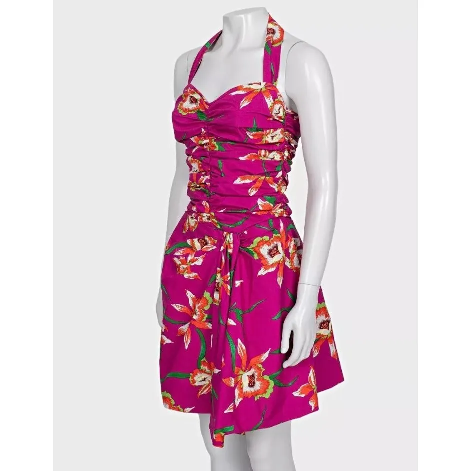 Dior Christian Dior 2011 Pink Printed Cotton Dress - Size 38 Pre-owned Pink Cotton Good - Back View