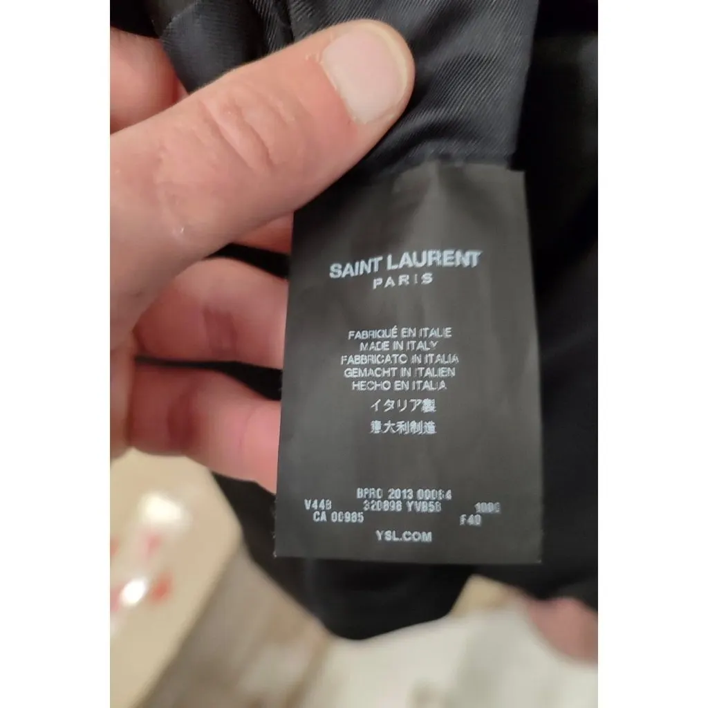 Saint Laurent Saint Laurent Black Wool Satin Lapels Jacket Sz.40 pre-owned Black Wool Good - Box View