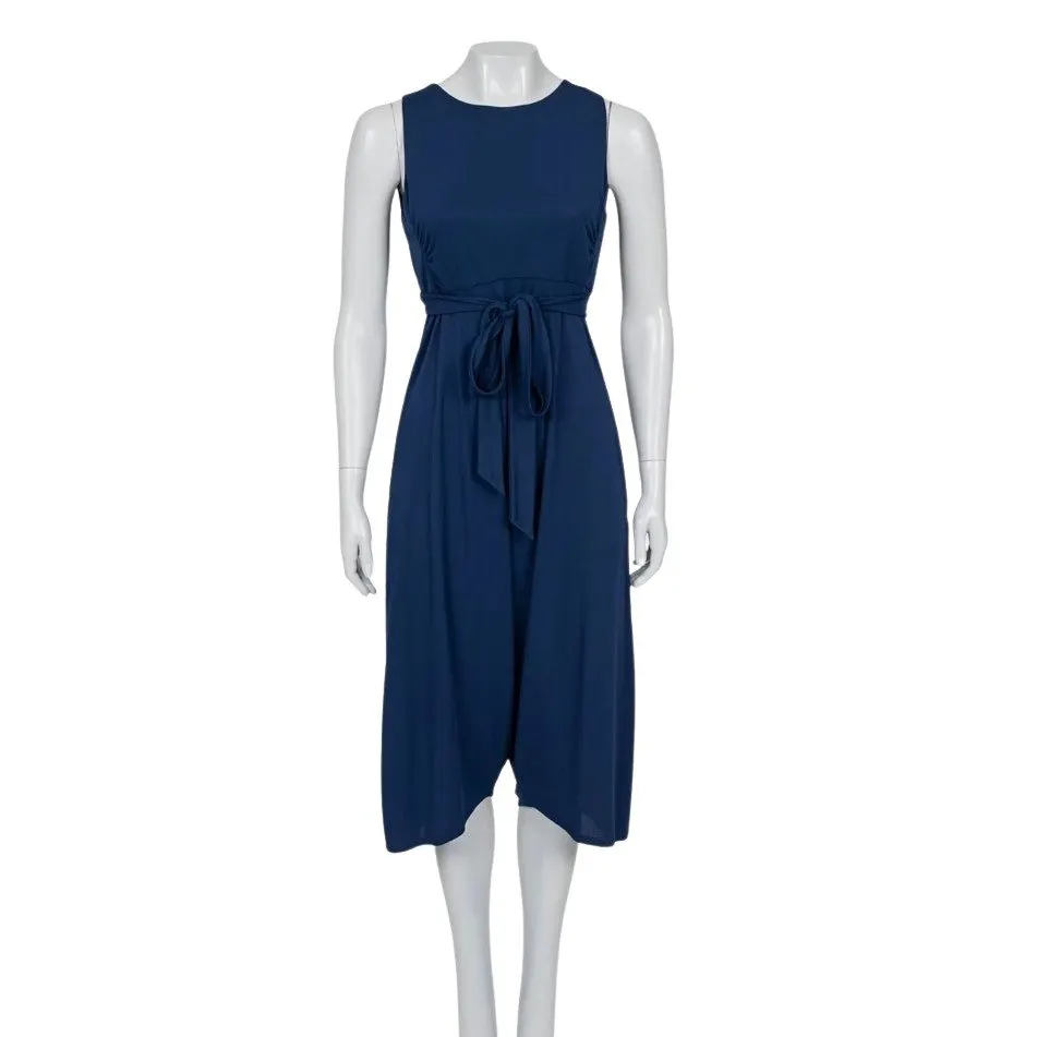 Saint Laurent Blue Tie-Waist Jumpsuit Sz. M/EU38 Pre-owned Blue Good - Front View