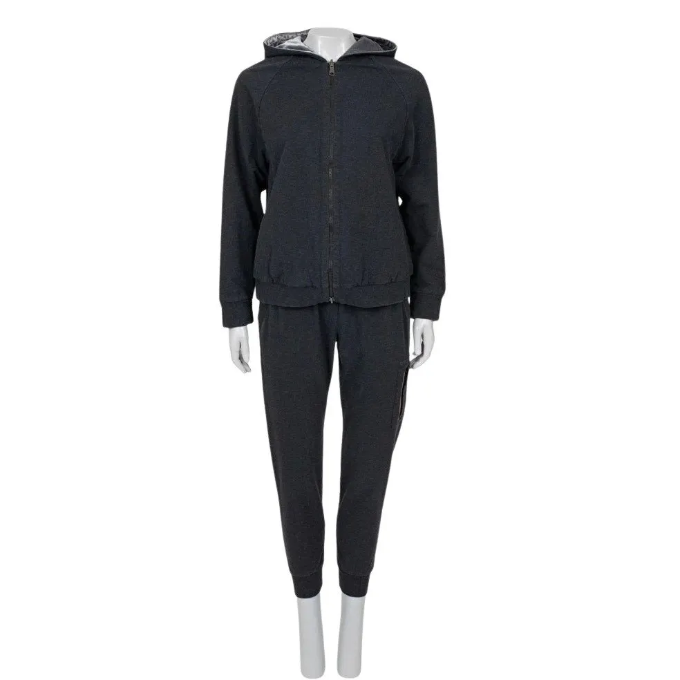 Brunello Cucinelli Reversible Cotton Tracksuit - Size S Pre-owned Grey Cotton Good - Front View