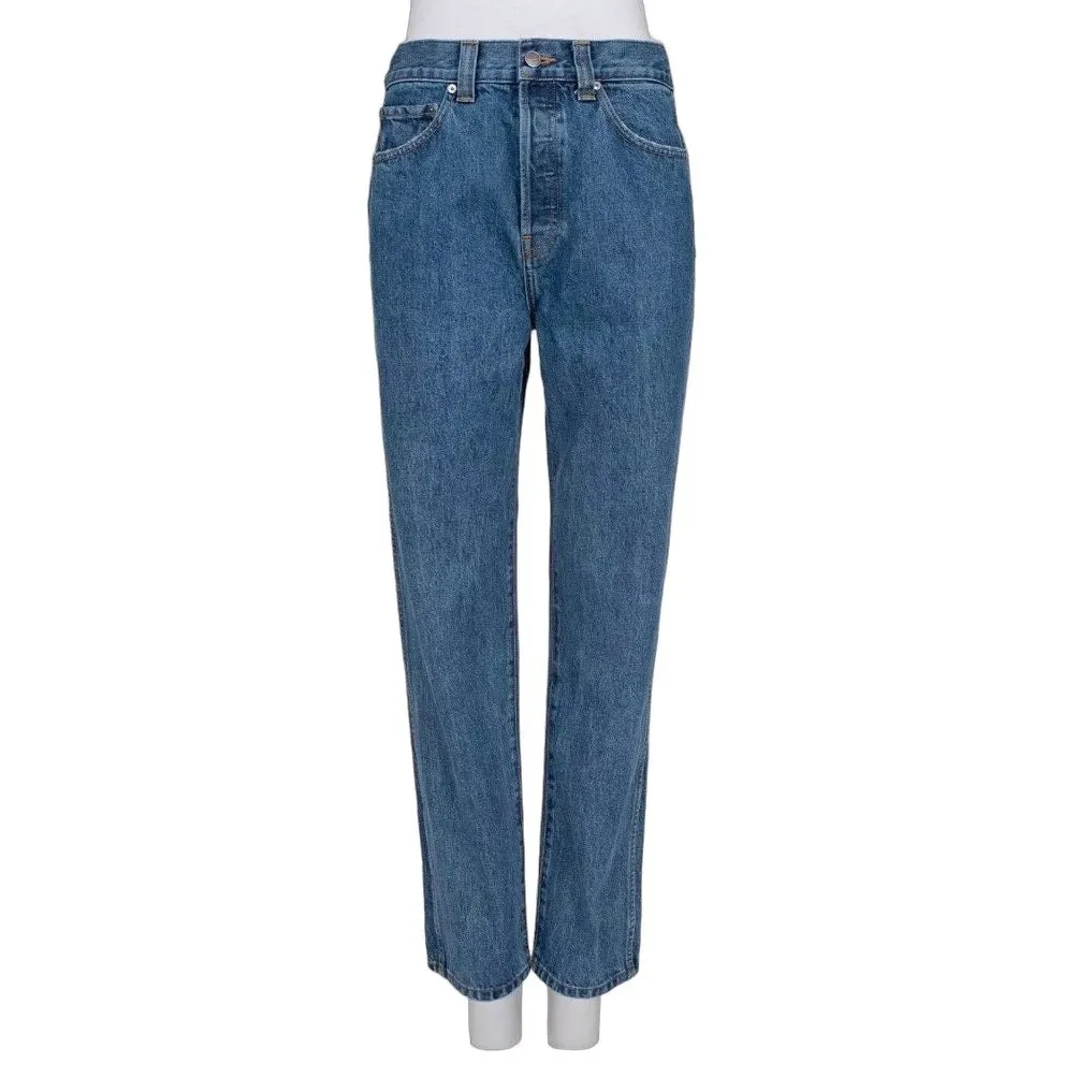Khaite Blue Straight Fit Jeans - Size W26/M Pre-owned Blue Cotton Good - Front View