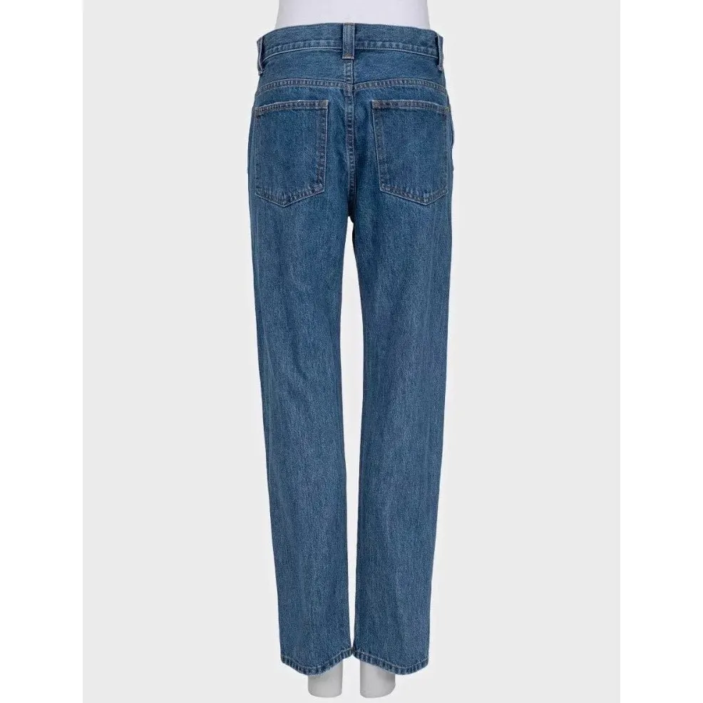 Khaite Blue Straight Fit Jeans - Size W26/M Pre-owned Blue Cotton Good - Inside View