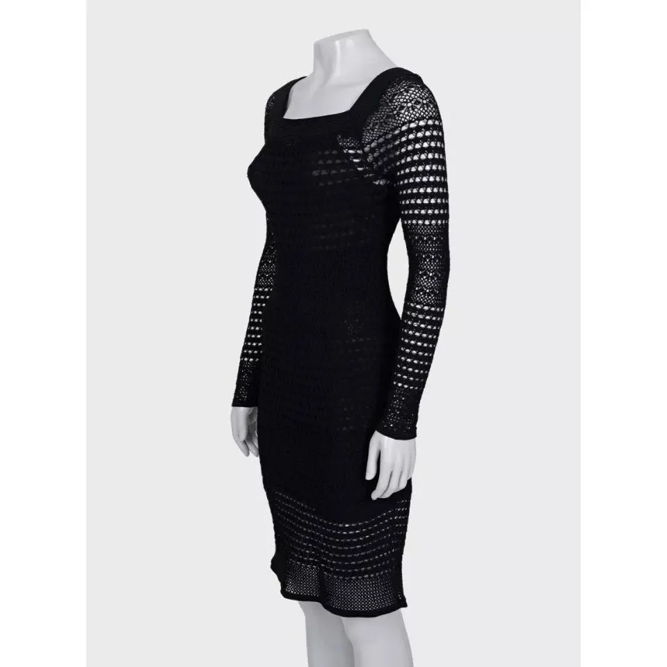 Tom Ford Black Knitted Dress - Size S Pre-owned Black Good - Back View