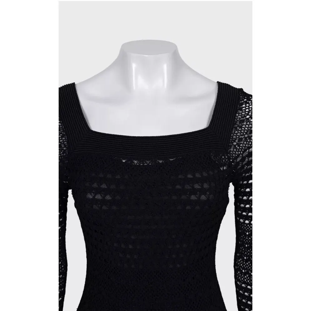 Tom Ford Black Knitted Dress - Size S Pre-owned Black Good - Model View