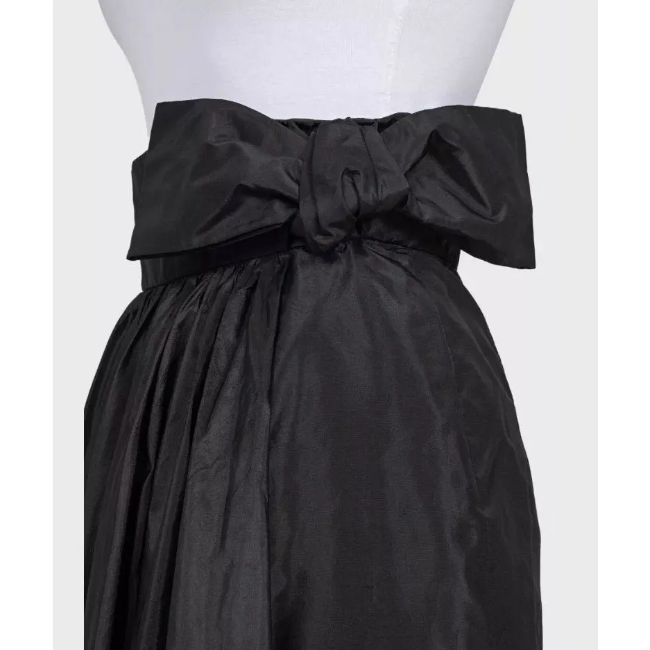 Valentino Black High-Waist Silk Skirt Bow Detail US6 Pre-owned Black Silk Good - Model View