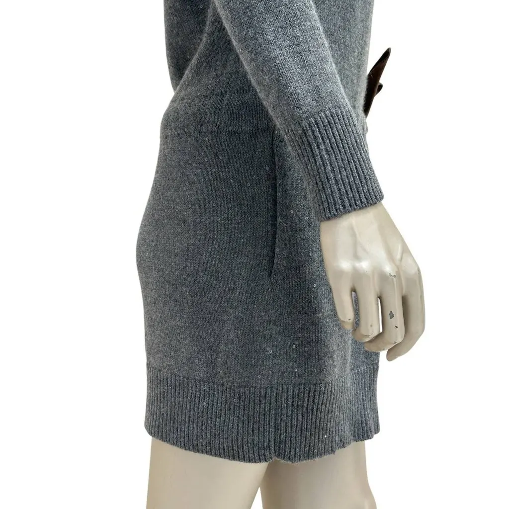 Brunello Cucinelli Elegant Wool Leather Belt Dress Sz.XS/S pre-owned Green Wool Good - Inside View