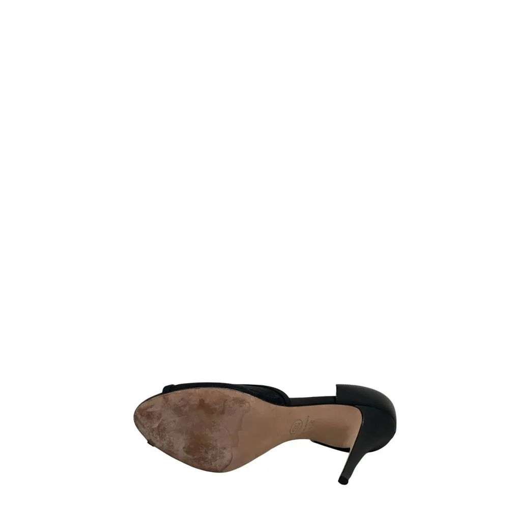 Chanel Black Canvas & Leather D'Orsay Pumps Sz. 40 pre-owned Black Canvas Good - Model View