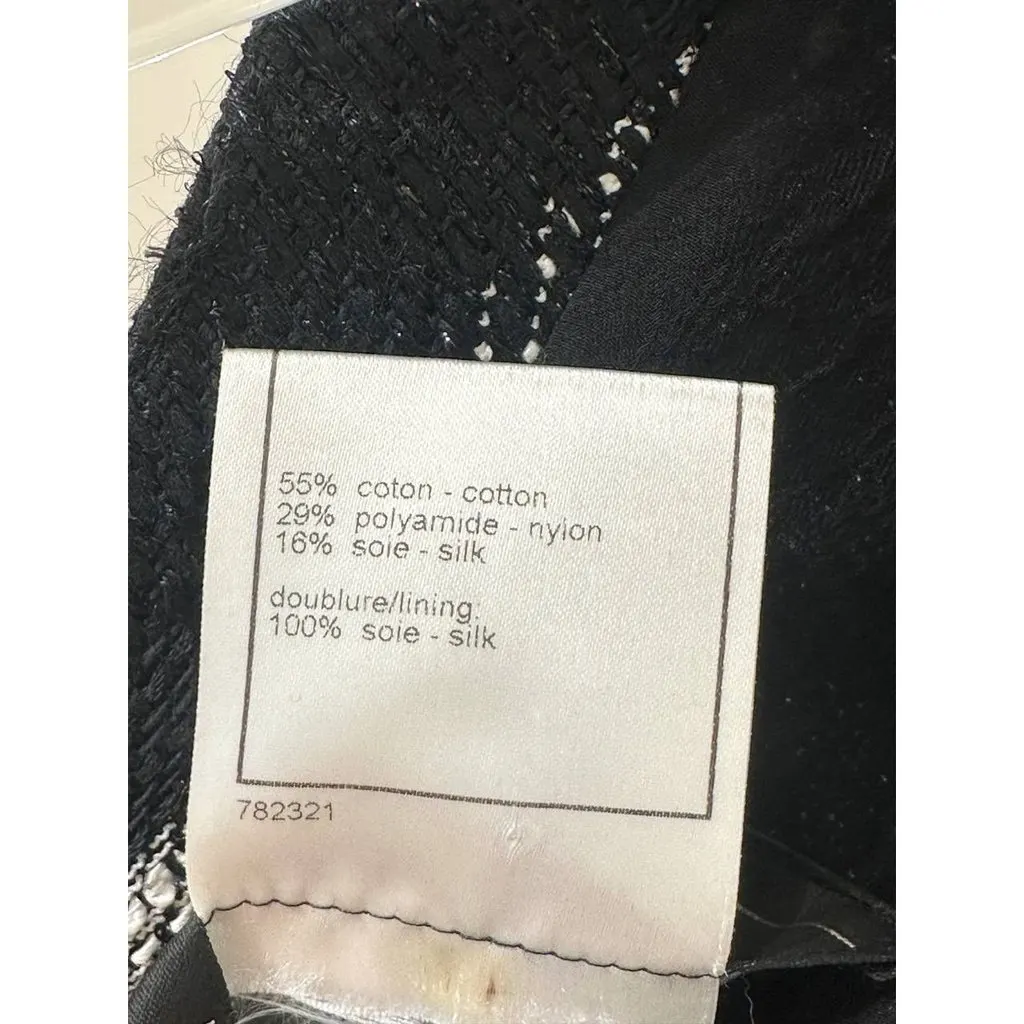 Chanel 2008 Karl Lagerfeld Metallic Fantasy Tweed Jacket Sz 40 pre-owned Black Tweed Good - Box View