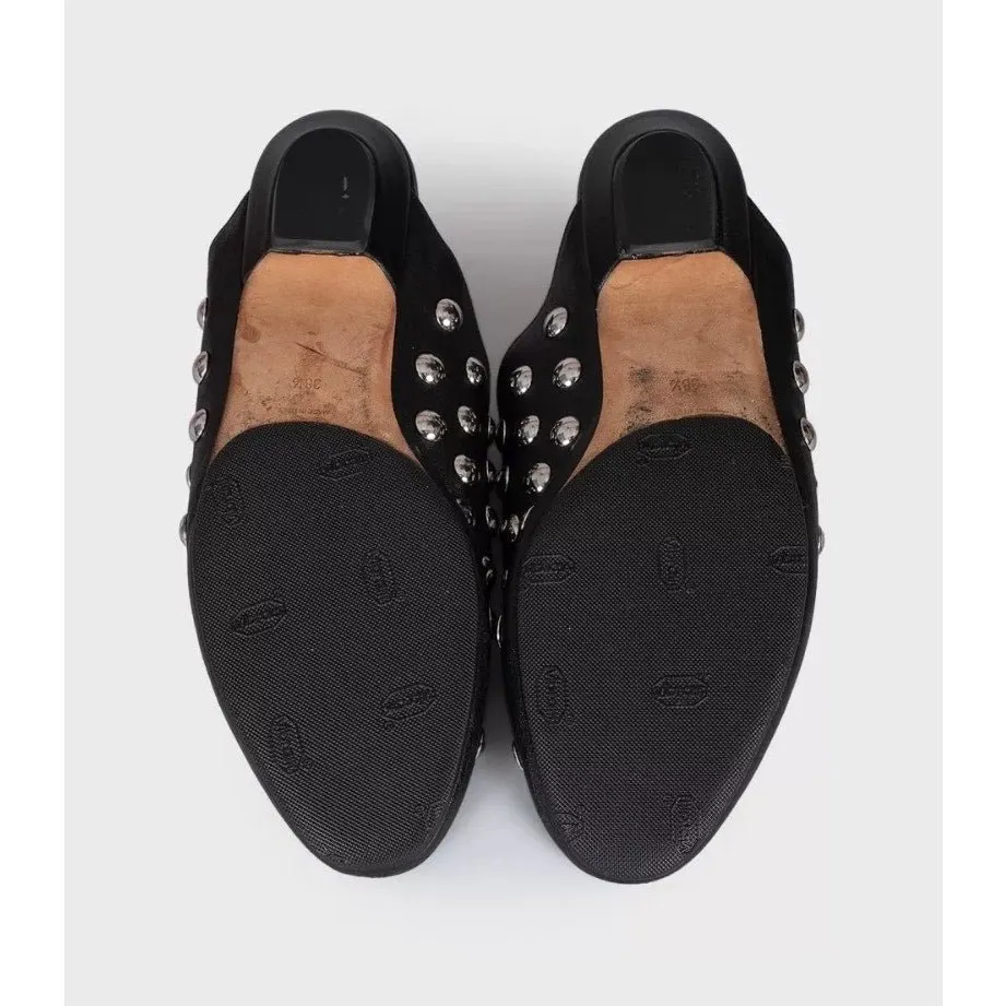 Khaite The Otto Black Leather Clogs - Size 38.5 pre-owned Black Leather Good - Box View