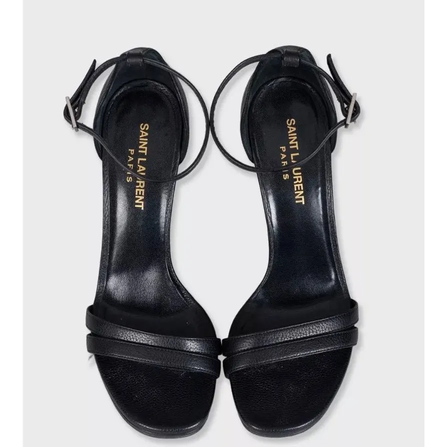 Saint Laurent Black Leather Tribute Heels Size 37 Pre-owned Black Leather Good - Inside View
