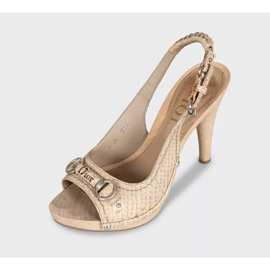Dior Christian Dior Beige  Leather Sandals Sz.35 Pre-owned Beige Leather Good - Inside View