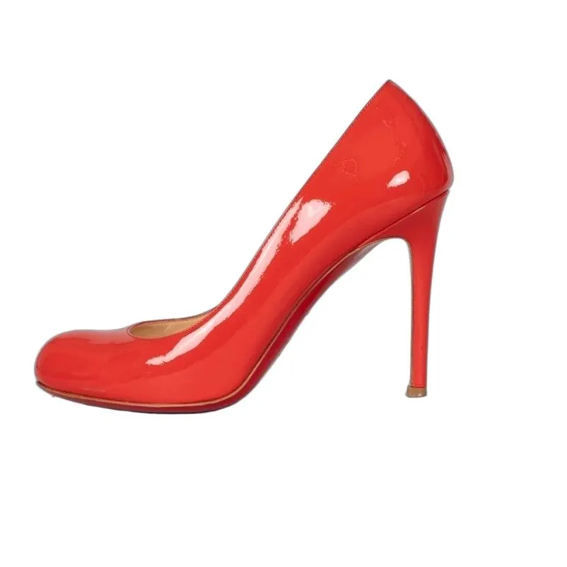 Christian Louboutin Red Patent Leather Pumps Sz.38.5 pre-owned Red Leather Good - Front View