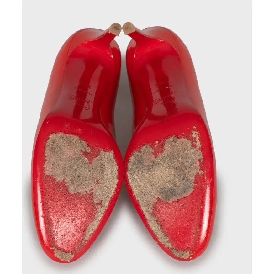 Christian Louboutin Red Patent Leather Pumps Sz.38.5 pre-owned Red Leather Good - Box View