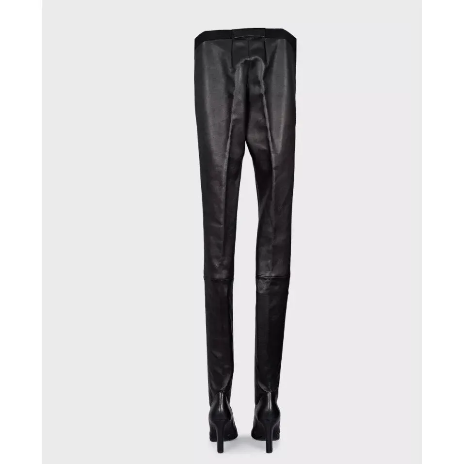 Unsigned Tamara Mellon Black Leather Knee-High Boots - Size 39 pre-owner Black Leather Good - Model View