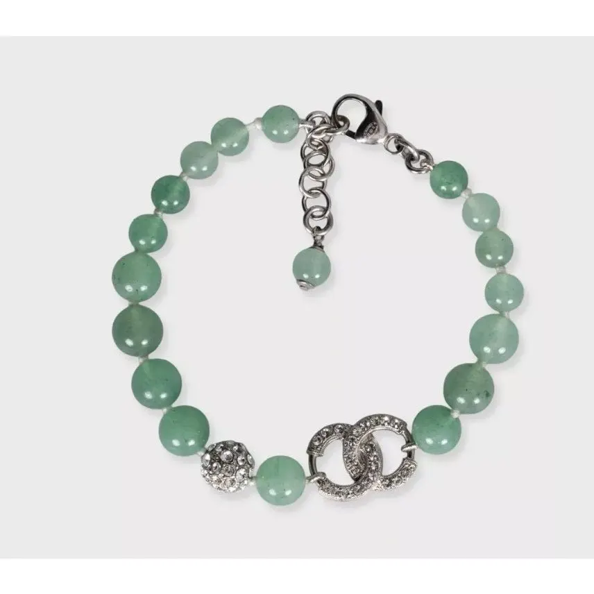 Chanel Spring/Summer 2015 Green Necklace & Bracelet Set Pre-owned Green Lace Good - Box View