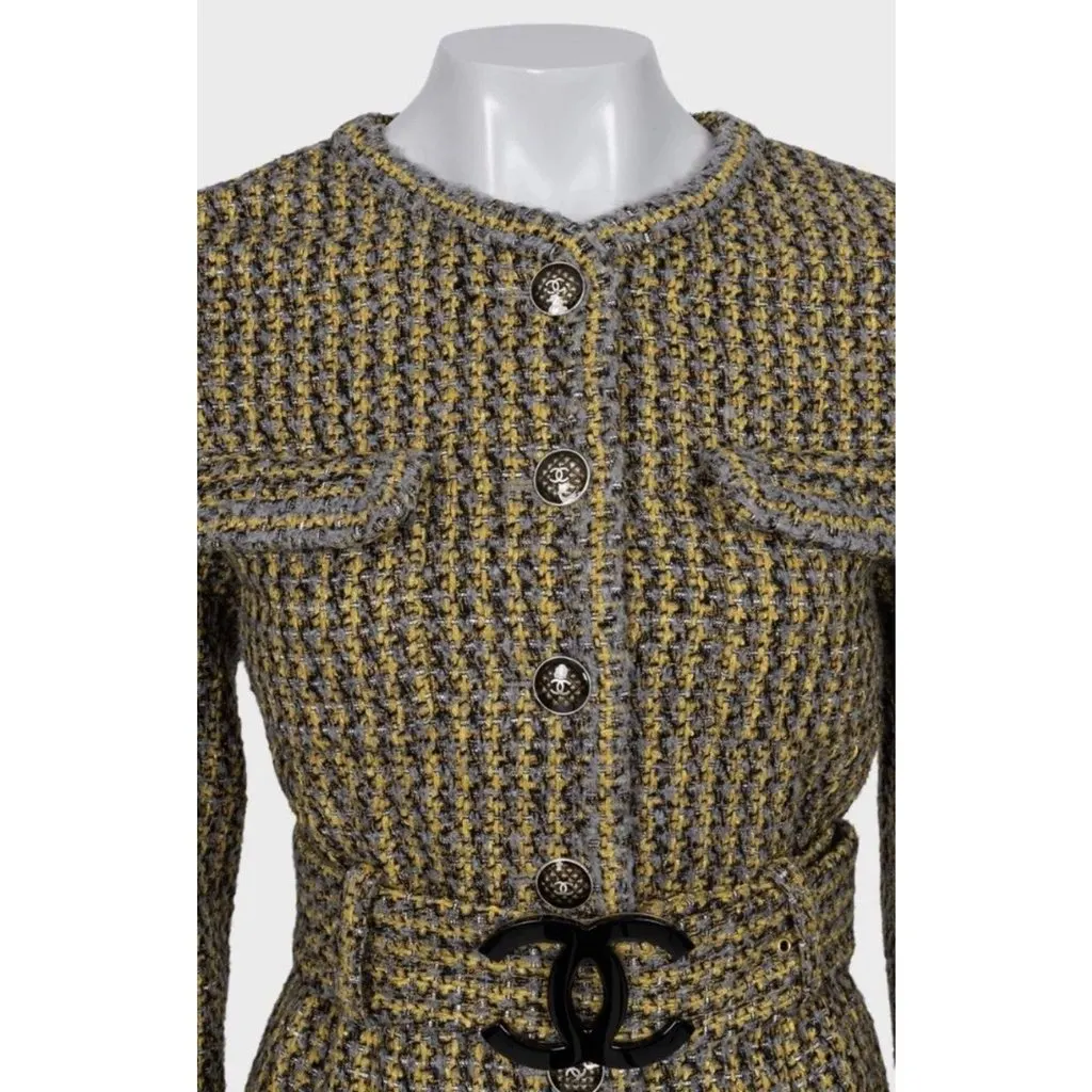 Chanel Multi-Color Single-Breasted Jacket FR44(Run for M) Pre-owned Gold Good - Inside View