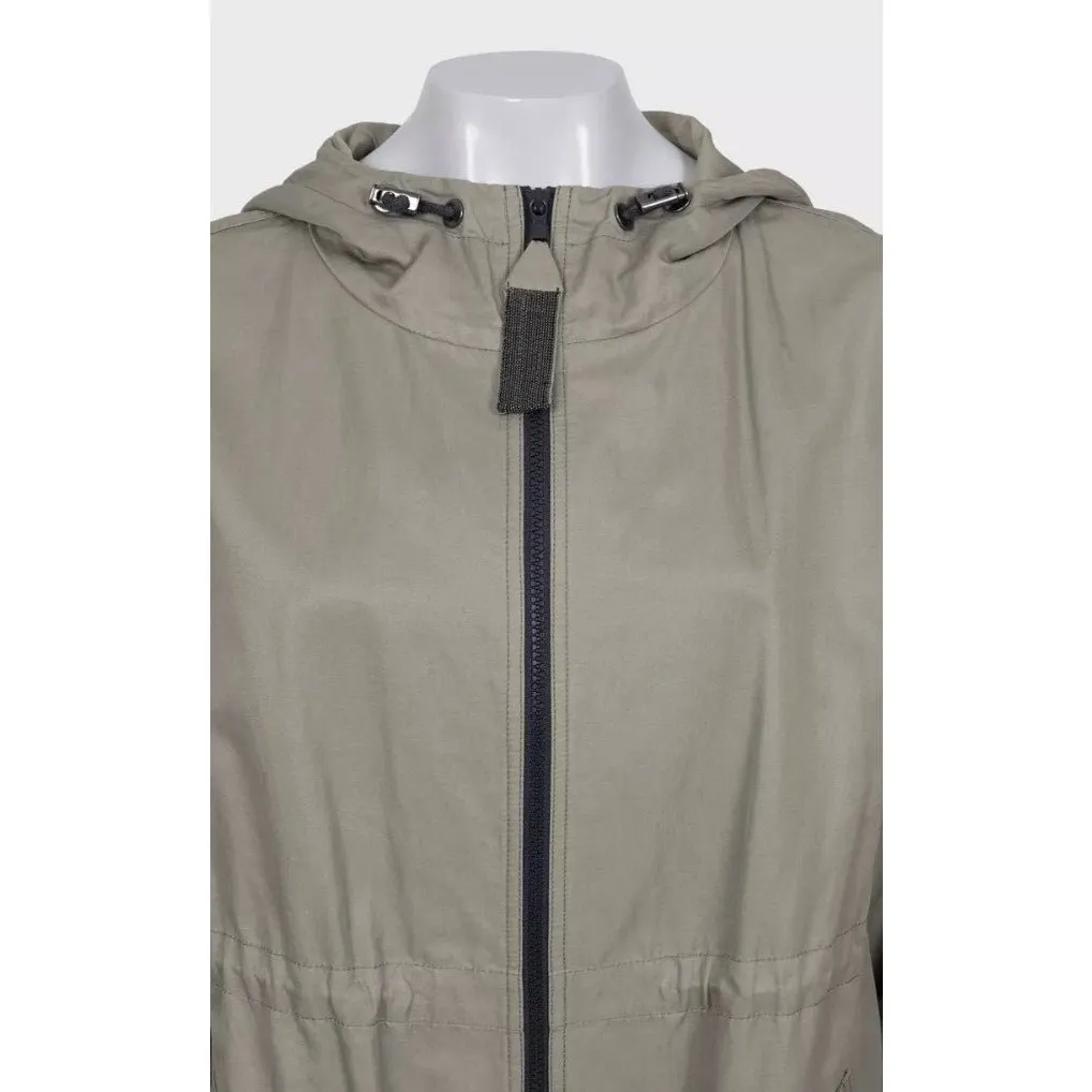 Brunello Cucinelli Green Hooded Coat - IT40/S Pre-owned Green Cotton Good - Model View