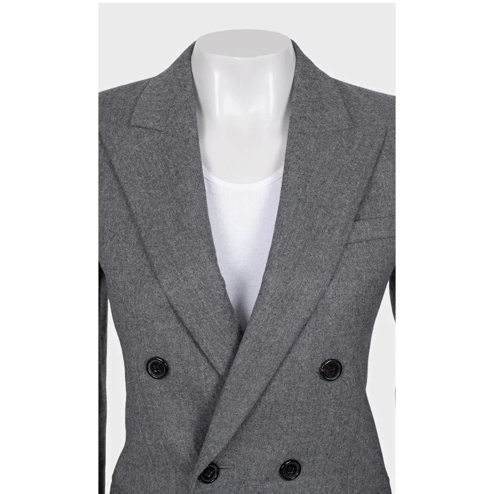 Saint Laurent NWOT Saint Laurent Grey Wool Fitted Jacket - Size S / FR36 Pre-owned Grey Wool Never worn - Back View