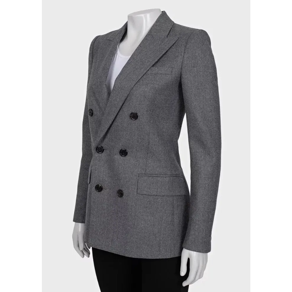 Saint Laurent NWOT Saint Laurent Grey Wool Fitted Jacket - Size S / FR36 Pre-owned Grey Wool Never worn - Inside View