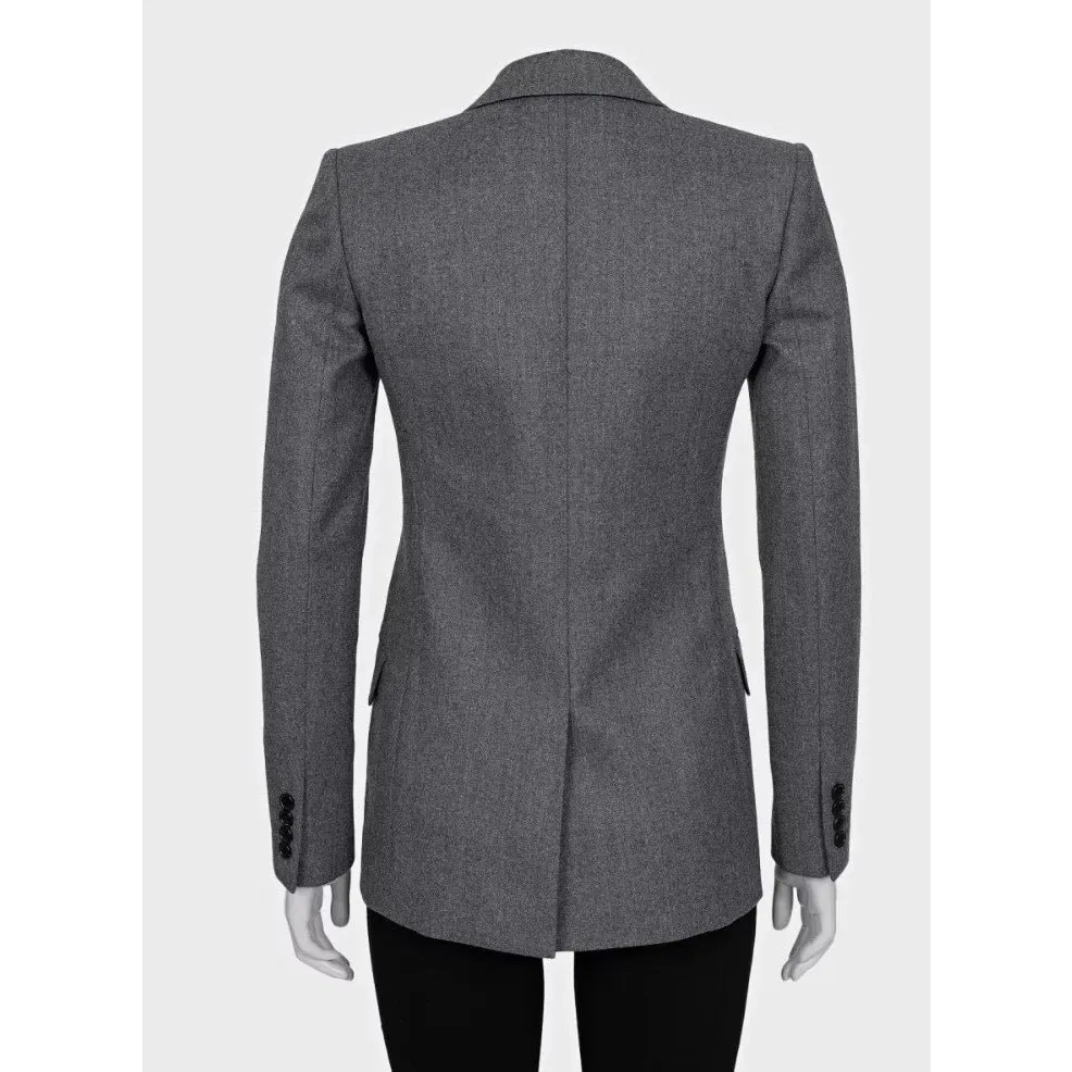 Saint Laurent NWOT Saint Laurent Grey Wool Fitted Jacket - Size S / FR36 Pre-owned Grey Wool Never worn - Model View