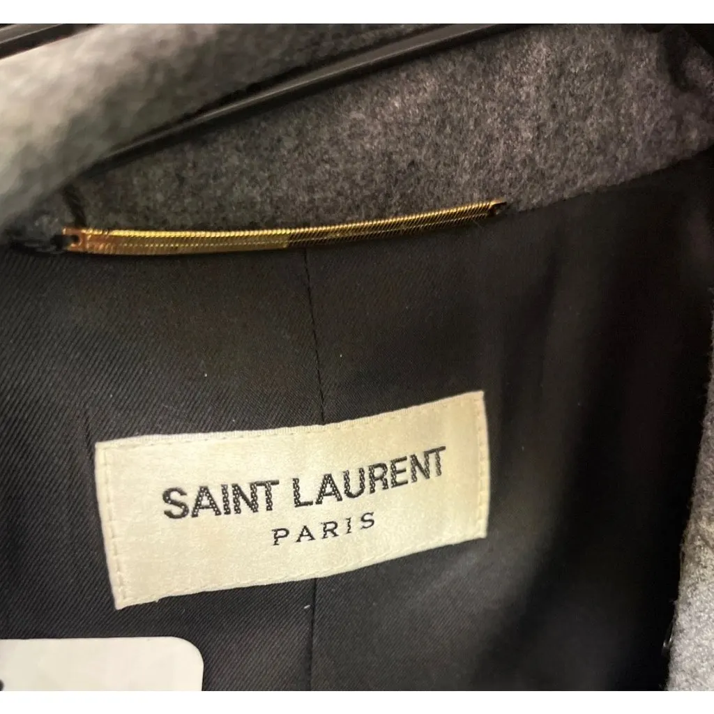 Saint Laurent NWOT Saint Laurent Grey Wool Fitted Jacket - Size S / FR36 Pre-owned Grey Wool Never worn - Box View